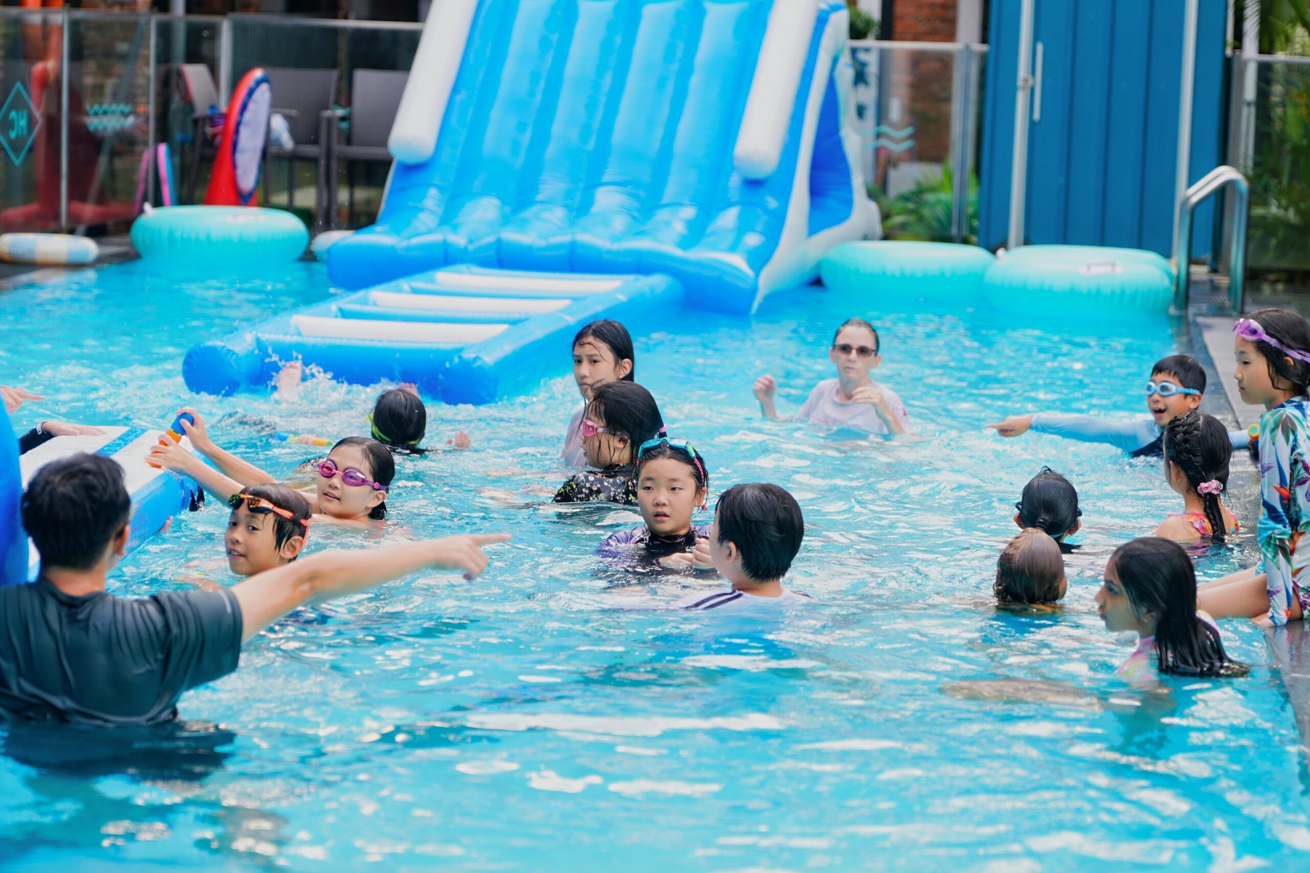 Fizazzle. Kids party Singapore. Pool Party Singapore. Splash party. Water activities. Event organizer in Singapore. Party planner in Singapore.Rent floats in Singapore.